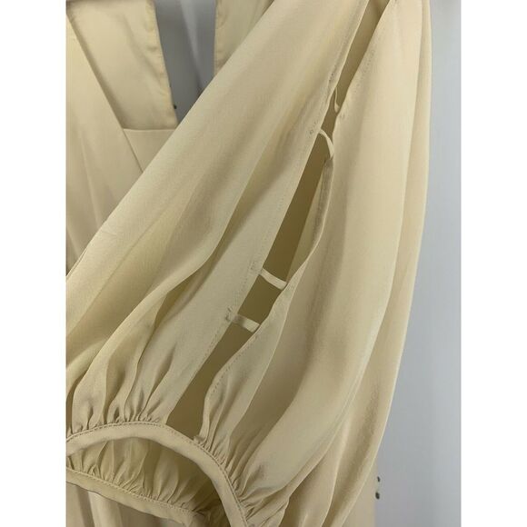 Nanette Lepore Beige Beaded Boho Blouse Size 0 - Picture 7 of 11